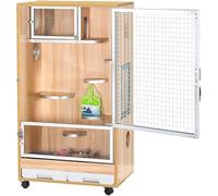 Rat Cage Chinchilla Cage, Anti-Chewing Ferret Cage with Front Doors/Food Bowl/Water Bottle/Slide Out Trays/Swivel Casters for Chinchilla, Rat, Hedgehogs, Squirrel,N(Size:60 * 40 * 100cm)