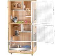Rat Cage Chinchilla Cage, Anti-Chewing Ferret Cage with Front Doors/Food Bowl/Water Bottle/Slide Out Trays/Swivel Casters for Chinchilla, Rat, Hedgehogs, Squirrel,N(Size:60 * 40 * 120cm)