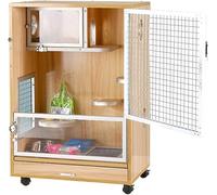 Rat Cage Chinchilla Cage, Anti-Chewing Ferret Cage with Front Doors/Food Bowl/Water Bottle/Slide Out Trays/Swivel Casters for Chinchilla, Rat, Hedgehogs, Squirrel,N(Size:60 * 40 * 80cm)