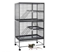 Rat Chewproof Cage Large Black 92cm x 64cm x 160cm - 14mm Bar Spacing - Aventura