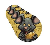 Rat Eats A Piece Of Cheese 4 Pcs Car Air Freshener Lavender Hanging Scented Cards Automotive Scented Hanging Sheets Round Shape For Car Home Office Closet Bathroom