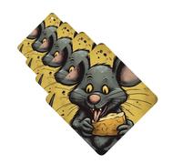 Rat Eats A Piece Of Cheese 4 Pcs Car Air Freshener Lavender Hanging Scented Cards Automotive Scented Hanging Sheets Square For Car Home Office Closet Bathroom