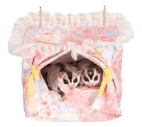 Rat Hammock for Cage Chew Proof Rat Toys Warm Bed, Small Animal Hanging Stainless Steel Basket Ferret Cage Accessories and Habitats Removable Nest Mat for Hamster, Sugar Glider, Hedgehog (Pink)