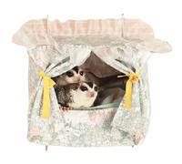 Rat Hammock for Cage Chew Proof Rat Toys Warm Bed, Small Animal Hanging Stainless Steel Basket Ferret Cage Accessories and Habitats Removable Nest Mat for Hamster, Sugar Glider, Hedgehog (Green)
