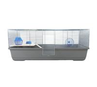 Little Friends Ritz Rat and Hamster Cage With Wooden Shelf and Ladder, 100 X 54 X 39 cm, Grey
