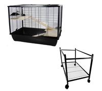 Rat Hamster Langham Cage 2-Tier Black Optional Stand Small Pet