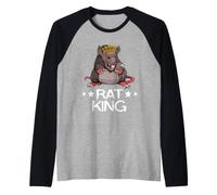 Rat King Crown Angry Rat Rodent Rat Owner Mouse Rat Raglan Baseball Tee