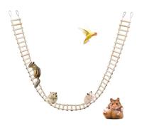 Rat Ladder Bridge Toy, Rat Climbing Toys, Natural Wooden Hamster Ladder Bridge Toy, Cage Accessories for Bird Parrot Cockatiel Sugar Gliders - 54 Steps - 74.6 x 3.14 Inch