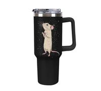 Rat Large Capacity Car Cup 40 Oz Stainless Steel Insulated Travel Cup with Handle Straw