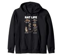 Rat Life Funny Rat Behavior Animal for Men Women Kids Zip Hoodie