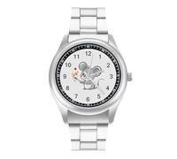 Rat Painter Men's Steel Strap Watch Easy Reader Casual Silver Dial Fashion Analog Watches