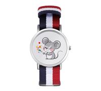 Rat Painter Wrist Watches Nylon Braided Strap Non-Scale Work Casual Watch