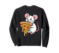 Rat Pizza Lover Foodie Fun Rat Eating Pizza Slice Sweatshirt