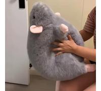 Rat Plush, Extra Thicc Fat Rat toy, Super Soft Chubby Grey Mouse Plush Toy, Cute Birthday for Kids Teens Adults,Cozy Huggable Animal Pillow (Gray, 90cm)