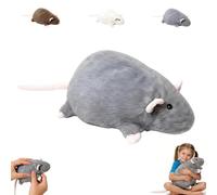 Rat Plush, Extra Thicc Fat Rat Toy, Super Soft Chubby Grey Mouse Plush Toy, Cute Birthday for Kids Teens Adults, Cozy Huggable Animal Pillow, for Bed, Sofa, and Room Decor (#C,90cm)