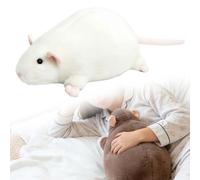Rat Plushie, Realistic Rat Stuffed Animal Toy, Super Soft Chubby Grey Mouse Plush Toy, Cozy Huggable Animal Pillow, for Home & Office Décor white 50cm