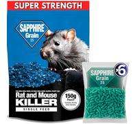Rat Poison Super Strength (6 x 25g) Bait & Mouse Killer Grain - Extra Strong Maximum Power Rodent Control - Quick Acting, All-Weather, Single Feed Bait Packs.