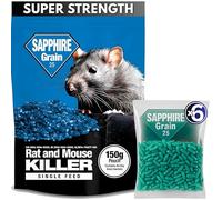 Rat Poison Super Strength (6 x 25g) Bait & Mouse Killer Grain - Extra Strong Maximum Power Rodent Control - Quick Acting, All-Weather, Single Feed Bait Packs.