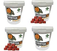 Rat Poisoning Blocks Mouse Bait Blocks Single Feed Rodent Killer Block Max Strength Fast Acting All Weather Bait Block 4 Tubs (VERTOX OKTABLOK ll- 300g).