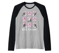Rat Queen Rat Girl Rat Mom Mouse Pink Coquette Bow Raglan Baseball Tee