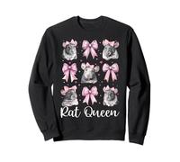 Rat Queen Rat Girl Rat Mom Mouse Pink Coquette Bow Sweatshirt