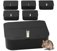 Rat Station Box with 1 Key, Complete Rodent Solution Keeps Rats Away, Pet & Child-Safe, Lock & Key Available, Reusable & Long-Lasting, Indoor & Outdoor, 6 Pack