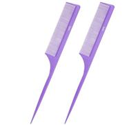 Rat Tail Comb Parting Comb：2Pcs Rat Tail Combs for Women，Fine Tooth Parting Tip Carbon Fiber Root Teasing Anti Static Tail Comb，Hair Combs for Styling（2Pcs Purple）