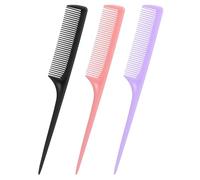 Rat Tail Comb Set-3Pcs Rat Tail Hair Teasing Fine Tooth Combs for Women Girls, Parting &Hair Styling Tools(Black Pink Purple)