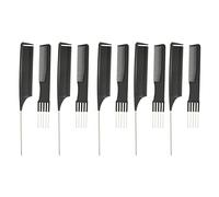 Rat Tail Comb Set Pin Teasing Combs Set Lift Teasing Comb Set Professional Hair Styling Tools for Salon Home Hairdressing ABS Alloy 10PCS