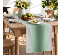 Rat Tail Green Gray Gradual Table Runner 120 Inches Long, Abstract Art Washable Table Runners Heat-Insulation Kitchen Dining Table Decorations for Home Party Decor 13x120in