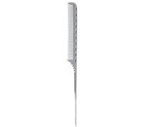 Rat Tail Hair Comb, Teasing Comb Styling Professional Barber Aluminum Metal Metal Rat Tail for Salon & Personal Use (Silver Grey)
