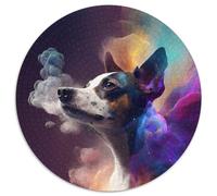 Rat Terrier 1000 Pieces Puzzles for Adults 1000 Piece Round Jigsaw Family Activity, DIY Home Decor, 67.5x67.5cm