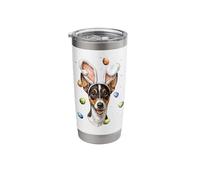 Rat Terrier Dog Easter Rabbit Eggs Bunny Ears Cute Stainless Steel Insulated Tumbler