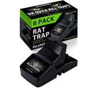 Rat Traps That Work (6 Pack) - Easy to Bait and Set, Reusable Best Rat Traps That Work Indoors and Out, Large Mouse Traps for Rats, Chipmunks, Vole Traps, Rodent Traps for Attic, Snap Traps Rats Trap