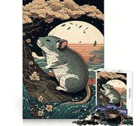Rat Ukiyo E Japan China 1000 Piece Jigsaw Puzzle for Teenagers Fine Logic Toy Relaxing Fun Neat Edge Wall Art Decor (38x52cm)