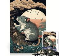 Rat Ukiyo E Japan China Jigsaw Puzzle for Teenagers 1000 Pieces Mind Game Toy Relaxed Mind Neat Cut (50x75cm)