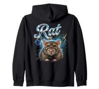 Rat Vintage 90s Retro Funny Rat Lover Mouse 80's Rodents Zip Hoodie