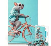 Rat with The Bicycle Jigsaw Puzzles for Teenagers 1000 Piece Thought Toy Calm Escape Precise Edge Amazing Present (50x75cm)