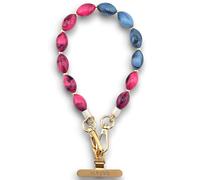 RATASK Beaded Wrist Strap Bracelet, Acrylic Beaded Mobile Phone Strap, Keychain Accessory, Decorative Pendant, Made with Durable Metal String for Extra Strength and Security, (Pink)