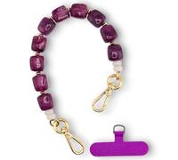 RATASK Beaded Wrist Strap Bracelet, Acrylic Beaded Mobile Phone Strap, Keychain Accessory, Decorative Pendant, Made with Durable Metal String for Extra Strength and Security (Violet)