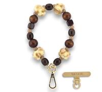 RATASK Beaded Wrist Strap Bracelet, Acrylic Beaded Mobile Phone Strap, Keychain Accessory, Decorative Pendant, Made with Durable Metal String for Extra Strength and Security (Vintage Fur)