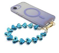 RATASK Mobile Phone Beaded Wrist Strap, Acrylic Bold Beaded Mobile Phone Strap, Made with Durable Metal String for Extra Strength and Security, including Metal Tether Tab (Ocean Chrome)