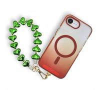 RATASK Mobile Phone Beaded Wrist Strap, Acrylic Bold Beaded Mobile Phone Strap, Made with Durable Metal String for Extra Strength and Security, including Metal Tether Tab (Forest Chrome)