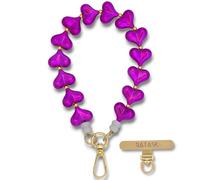 RATASK Mobile Phone Beaded Wrist Strap, Acrylic Bold Beaded Mobile Phone Strap, Made with Durable Metal String for Extra Strength and Security, including Metal Tether Tab