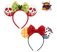 Ratatouille Headband, 2 Pack Mickey Mouse Ears Headbands for Women and Girls, Theme Park Accessories, Party Costume, Role Play, Halloween and Celebrations