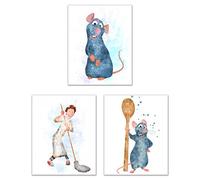 Ratatouille Prints - Set of 3 Adorable Watercolor Photos