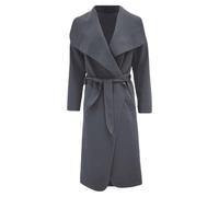 RATAZ Women’s Long Duster Jacket Ladies Waterfall Italian Belted Coat Plus Size UK 8-22 (UK, Alpha, One Size, Regular, Regular, 2XL (20-22), Charcoal)