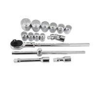 Ratchet+10 Double Hex Socket Set, 3/4 inch Drive, 22-50 mm