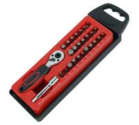 Ratchet Bit Set 27Pcs In Plastic Case Allen Hex Spline (Neilsen Ct2286)