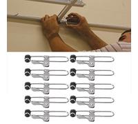 Ratchet Clamp,plplaaoo Lever Action Grid Clamps,Suspended Ceiling Hand Tools, 10PCS Lever Action Grid Clamp Multifunctional Stainless Steel Rust Proof Tile Mounting Clips for Ceiling Installation